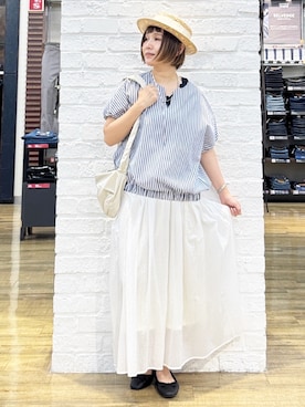 「アイテム（バレエシューズ）」を使った、m@さん（レディース・155cm）の夏コーディネート
