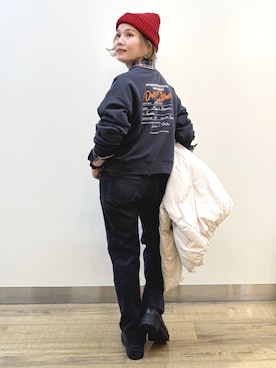 「アイテム（ダウンジャケット/コート）」を使った、まーちゃん（m@）さん（レディース・155cm）の秋コーディネート