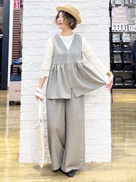 「アイテム（バレエシューズ）」を使った、m@さん（レディース・155cm）の秋コーディネート