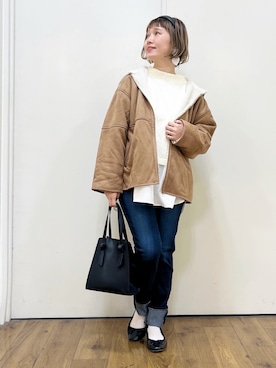 「Casselini（キャセリーニ）のアイテム（アクセサリー）」を使った、m@さん（レディース・155cm）の冬コーディネート