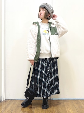 「CAMP7（キャンプセブン）のアイテム（ジャケット/アウター）」を使った、m@さん（レディース・155cm）の秋コーディネート