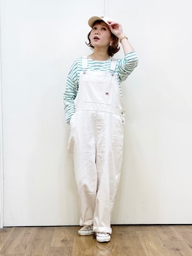 「はじめましてコーデ」｜「アイテム（サロペット/オーバーオール）」を使った、m@さん（レディース・155cm）の春コーディネート
