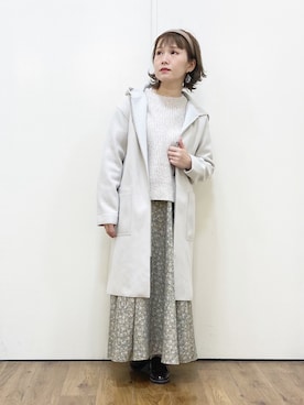 「HONEYSUCKLE ROSE（ハニーサックルローズ）のアイテム（その他アウター）」を使った、m@さん（レディース・155cm）の冬コーディネート