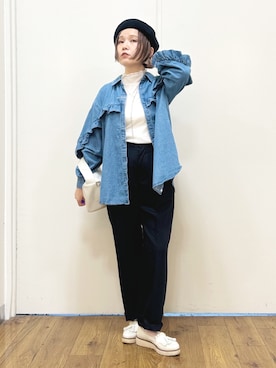 「Three Four Time（ｽﾘｰﾌｫｰﾀｲﾑ）のアイテム」を使った、m@さん（レディース・155cm）の秋コーディネート