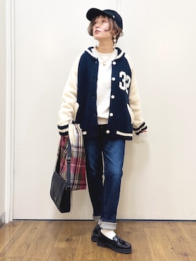 「BACK NUMBER（バックナンバー）のアイテム」を使った、m@さん（レディース・155cm）の冬コーディネート