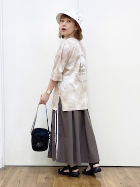 「CAMP7」｜「アイテム（サンダル）」を使った、m@さん（レディース・155cm）の夏コーディネート