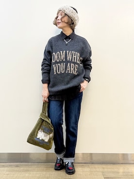 「SOMETHING（サムシング）のアイテム」を使った、まーちゃん（m@）さん（レディース・155cm）の秋コーディネート