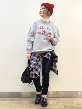 「アイテム（その他小物）」を使った、まーちゃん（m@）さん（レディース・155cm）の秋コーディネート