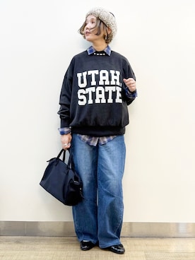 「SOMETHING（サムシング）のアイテム」を使った、まーちゃん（m@）さん（レディース・155cm）の秋コーディネート