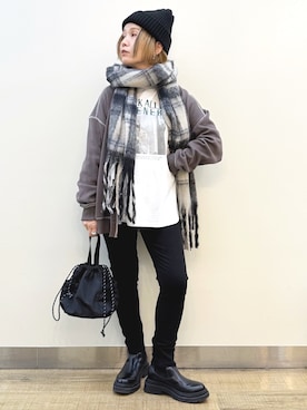 「アイテム（ブーツ）」を使った、まーちゃん（m@）さん（レディース・155cm）の冬コーディネート