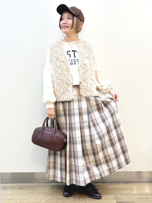 HONEYSUCKLE ROSE】チェックプリーツスカート (クラシック/軽やか素材