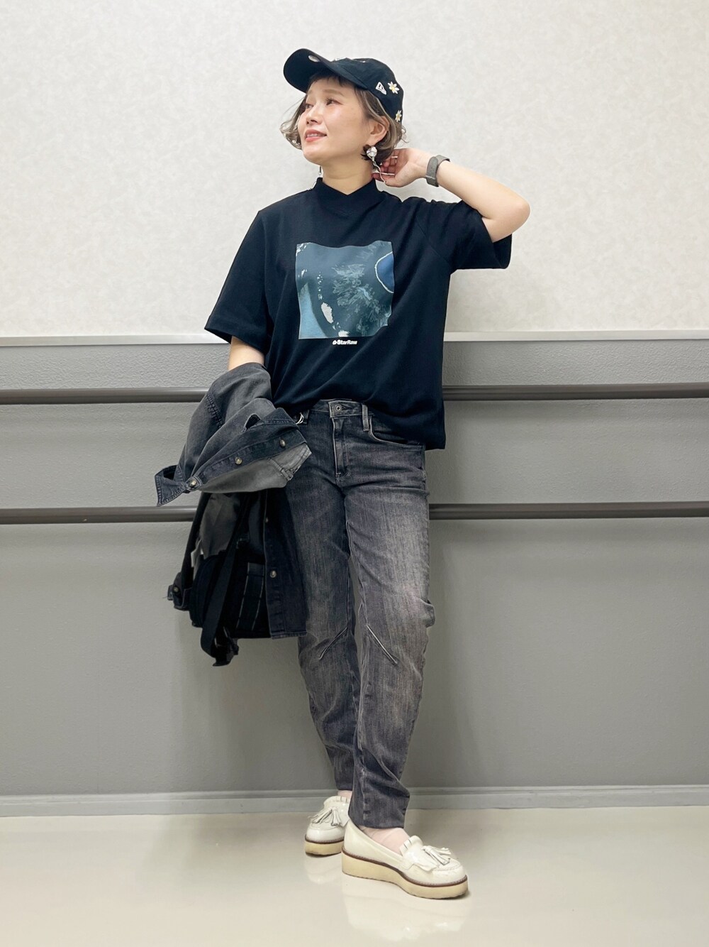 トライスター Tristar コーデ まーちゃん（m@）(Right-on)｜G-STARのTシャツ/カットソーを使っ