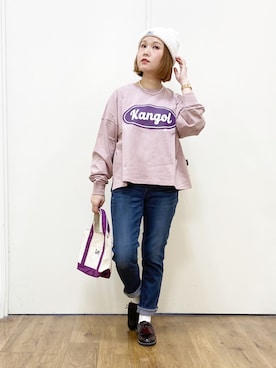 「ドレスシューズ」｜「アイテム（ニットキャップ/ビーニー）」を使った、m@さん（レディース・155cm）の春コーディネート