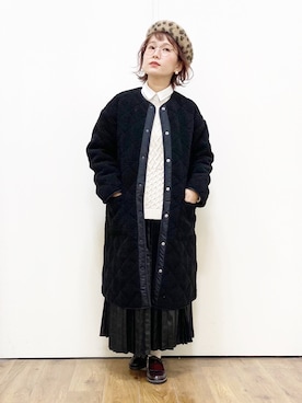 「HARUTA」｜「アイテム（ハンチング/ベレー帽）」を使った、m@さん（レディース・155cm）の秋コーディネート