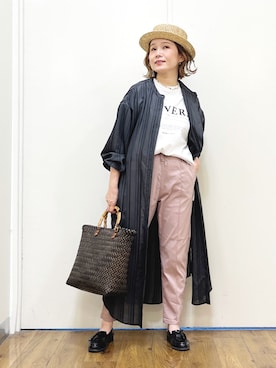 「BACK NUMBER（バックナンバー）のアイテム（シャツワンピース）」を使った、m@さん（レディース・155cm）の春コーディネート