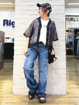 「Right-on（ライトオン）のアイテム（サンダル）」を使った、m@さん（レディース・155cm）の春コーディネート