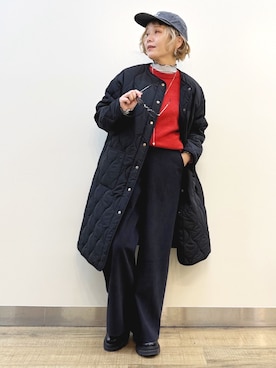 「アイテム（帽子）」を使った、まーちゃん（m@）さん（レディース・155cm）の冬コーディネート