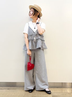 「HANES（ヘインズ）のアイテム」を使った、まーちゃん（m@）さん（レディース・155cm）の夏コーディネート
