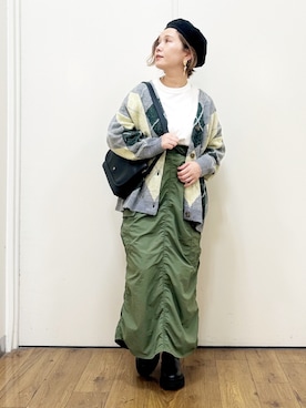 「BACK NUMBER（バックナンバー）のアイテム（バッグ）」を使った、まーちゃん（m@）さん（レディース・155cm）の秋コーディネート