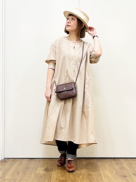 「Right-on（ライトオン）のアイテム（シャツワンピース）」を使った、m@さん（レディース・155cm）の春コーディネート