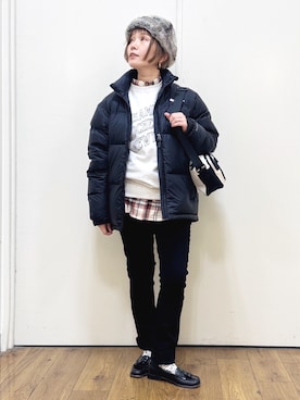 「Right-on（ライトオン）のアイテム（ジャケット/アウター）」を使った、m@さん（レディース・155cm）の冬コーディネート