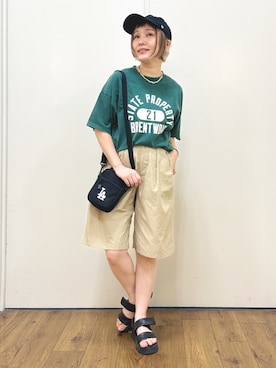 「CAMP7（キャンプセブン）のアイテム」を使った、m@さん（レディース・155cm）の夏コーディネート
