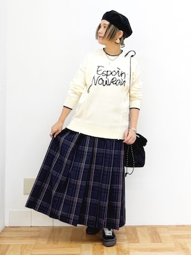 「アイテム（ピアス（両耳用））」を使った、まーちゃん（m@）さん（レディース・155cm）の秋コーディネート