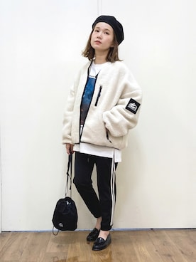 「CAMP7（キャンプセブン）のアイテム（その他アウター）」を使った、m@さん（レディース・155cm）の秋コーディネート