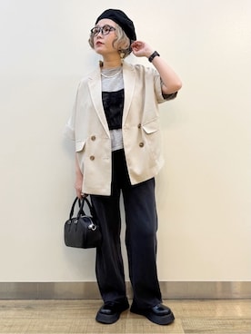 「BACK NUMBER（バックナンバー）のアイテム（トップス）」を使った、まーちゃん（m@）さん（レディース・155cm）の春コーディネート