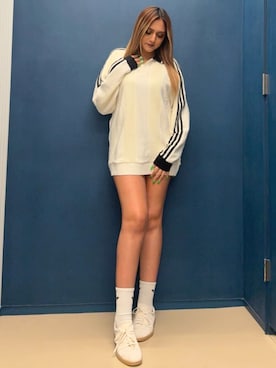 「adidas（アディダス）のプレミアム ニット ジャージー / アディダスオリジナルス adidas Originals（ニット/セーター）」を使った、HNさん（レディース・174cm）の秋コーディネート