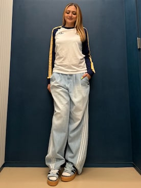 「アイテム（サンダル、ブルー系）」を使った、HNさん（レディース・174cm）の夏コーディネート