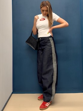 「アディダスオリジナルス」｜「アイテム（Tシャツ/カットソー）」を使った、HNさん（レディース・174cm）の夏コーディネート