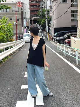「着回し」｜「アイテム（トップス）」を使った、gg＿sachikoooさん（骨格ウェーブ・レディース・167cm）の春コーディネート