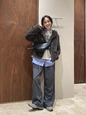 「アイテム（ボディバッグ/ウエストポーチ）」を使った、gg＿sachikoooさん（レディース・167cm）の秋コーディネート