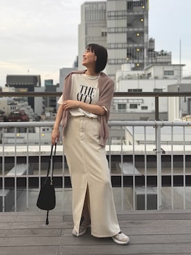 「GALLARDAGALANTE（ガリャルダガランテ）のネックカフ（ネックレス、シルバー系）」を使った、gg＿sachikoooさん（レディース・167cm）の春コーディネート