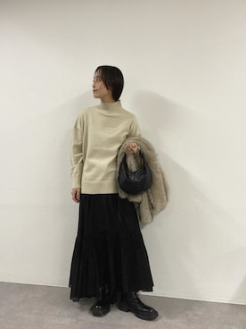 「スカートコーデ」｜「アイテム（ベスト）」を使った、gg＿sachikoooさん（レディース・167cm）の秋コーディネート