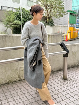 「アイテム（チェスターコート）」を使った、wgmasagoさん（レディース・166cm）の秋コーディネート