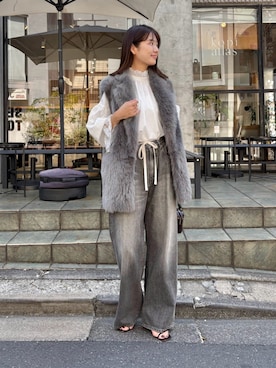 「アイテム（シャツ/ブラウス）」を使った、wgmasagoさん（レディース・166cm）の秋コーディネート