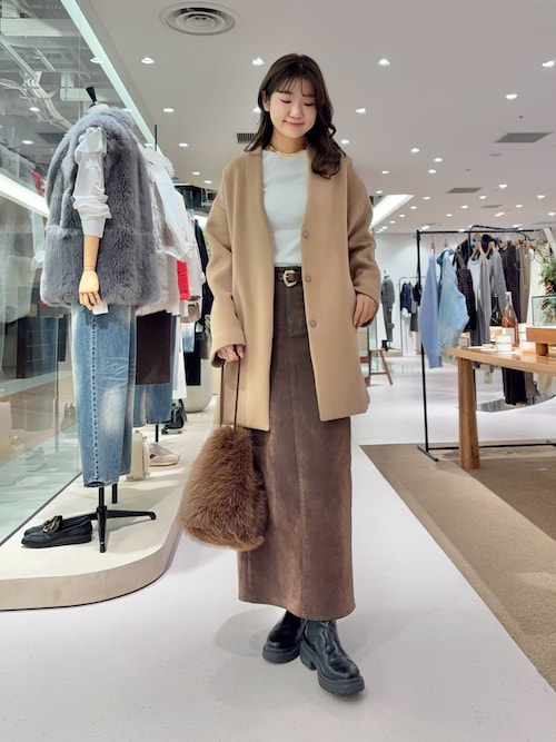 セール】デニムフロッキースリットスカート（デニムスカート）｜Whim