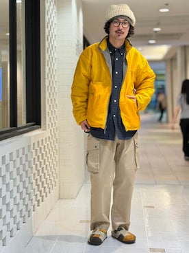 「BIRKENSTOCK（ビルケンシュトック）の【別注】BIRKENSTOCK / BOSTON PATCH WORK（サンダル、その他）」を使った、BEAMSさん（メンズ・167cm）の秋コーディネート