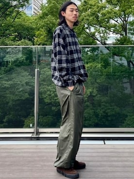 「アイテム（シャツ/ブラウス）」を使った、BEAMSさん（メンズ・173cm）の夏コーディネート