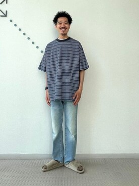 「BEAMS（ビームス）のアイテム（サンダル）」を使った、BEAMSさん（メンズ・174cm）の夏コーディネート