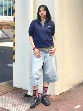 「BEAMS（ビームス）のアイテム（パンツ）」を使った、BEAMSさん（レディース・179cm）の春コーディネート