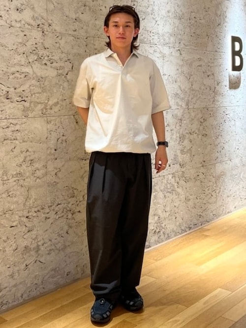 BEAMS メッシュライク 2プリーツ スラックス BEAMS（ビームス）メッシュライク 2プリーツ スラックス（パンツ