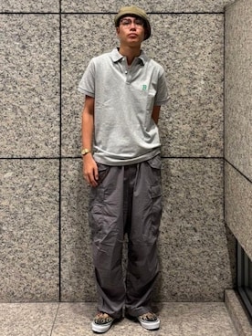 「アイテム（ポロシャツ）」を使った、BEAMSさん（メンズ・181cm）の夏コーディネート