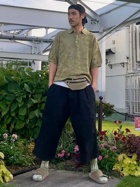「BEAMS（ビームス）のアイテム（ポロシャツ）」を使った、BEAMSさん（メンズ・176cm）の夏コーディネート