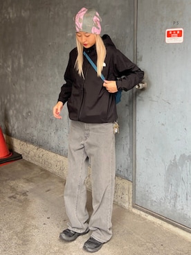 「THE NORTH FACE（ザノースフェイス）のTHE NORTHE FACE / Venture Jacket（ブルゾン、ブラック系）」を使った、BEAMSさん（レディース・159cm）の春コーディネート