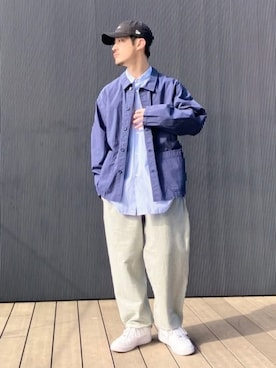 「アイテム（スウェットパンツ）」を使った、BEAMSさん（メンズ・173cm）の冬コーディネート