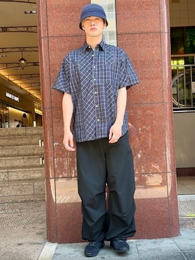 「BEAMS（ビームス）のアイテム（ハット）」を使った、BEAMSさん（メンズ・177cm）の夏コーディネート