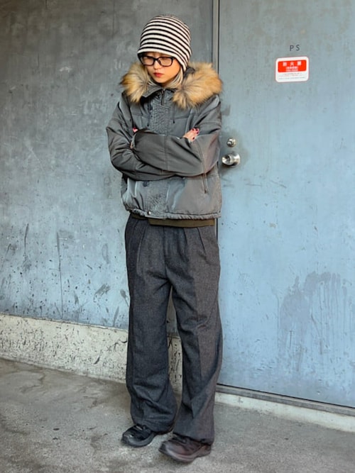 セール】ワイドストレート フランネル スラックス（スラックス